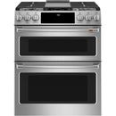 Café 30-inch Slide-in Gas Double Oven Range with Convection Technology CCGS750P2MS1 IMAGE 2