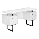 Monarch I 7631 Computer Desk - White/Black IMAGE 1