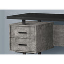  Monarch I 7632 Computer Desk - Black/Grey Concrete/Silver Metal IMAGE 3
