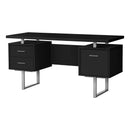  Monarch I 7634 Computer Desk - Black/Silver Metal IMAGE 1