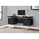  Monarch I 7634 Computer Desk - Black/Silver Metal IMAGE 2