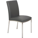  Furnishings' Mate Sid DC 066 Dining Chair - Grey/Brushed Stainless Steel IMAGE 1