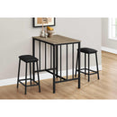  Monarch I 1143 3 pc Dining Set - Dark Taupe/Black IMAGE 2