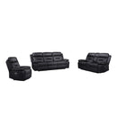 Mazin Furniture Laconia 9629BLK-1PWG Dual Power Glider Recliner with Power Footrest, Black Leather IMAGE 5