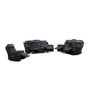  Mazin Furniture Laconia 9629BLK-1PWG Dual Power Glider Recliner with Power Footrest, Black Leather IMAGE 6