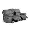 Mazin Furniture Russka 99031GY-2C Double Reclining Loveseat with Console, Grey IMAGE 2