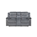  Mazin Furniture Tyrone 99072GRY-2C Double Reclining Loveseat with Console, Grey Corduroy IMAGE 1