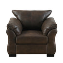  Mazin Furniture Corso 99075BRW-1 Chair, Brown Polished Microfiber IMAGE 1