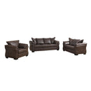  Mazin Furniture Corso 99075BRW-1 Chair, Brown Polished Microfiber IMAGE 3