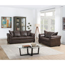  Mazin Furniture Corso 99075BRW-2 Loveseat, Brown Polished Microfiber IMAGE 4