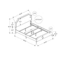  Monarch I 6036Q Queen Bed - Beige Linen with Chrome Metal Legs IMAGE 4