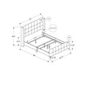  Monarch I 6040Q Queen Bed - Grey Linen with Chrome Metal Legs IMAGE 4