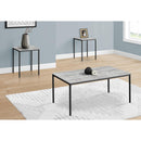  Monarch I 7896P 3Pcs Occasional Table Set - Grey/Black Metal IMAGE 1