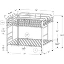  Monarch I 2230K Bunk Bed Twin/Twin - Black IMAGE 4