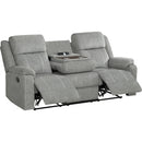  Primo International Cortland Reclining Fabric Sofa Cortland Manual Motion Sofa - Grey IMAGE 1