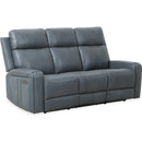  Primo International Heritage Power Reclining Leather Match Sofa Cavron Power Reclining Sofa - Blue IMAGE 1
