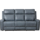  Primo International Heritage Power Reclining Leather Match Sofa Cavron Power Reclining Sofa - Blue IMAGE 2