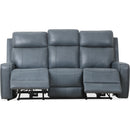  Primo International Heritage Power Reclining Leather Match Sofa Cavron Power Reclining Sofa - Blue IMAGE 3