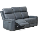  Primo International Heritage Power Reclining Leather Match Sofa Cavron Power Reclining Sofa - Blue IMAGE 4
