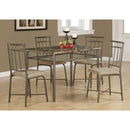  Monarch I 1029 Dining Set - 5Pcs Set / Espresso Marble / Bronze Metal IMAGE 3