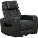  Primo International Colton Swivel Glider Leather Match Chair Colton 74985 Swivel Glider Recliner - Black IMAGE 1